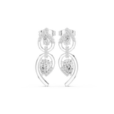 14K Solid Gold Lab Diamond Drop Earrings, White Gold