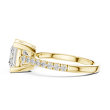 Gold Ring DDLR-039, Princess center stone, Yellow Gold, view 3
