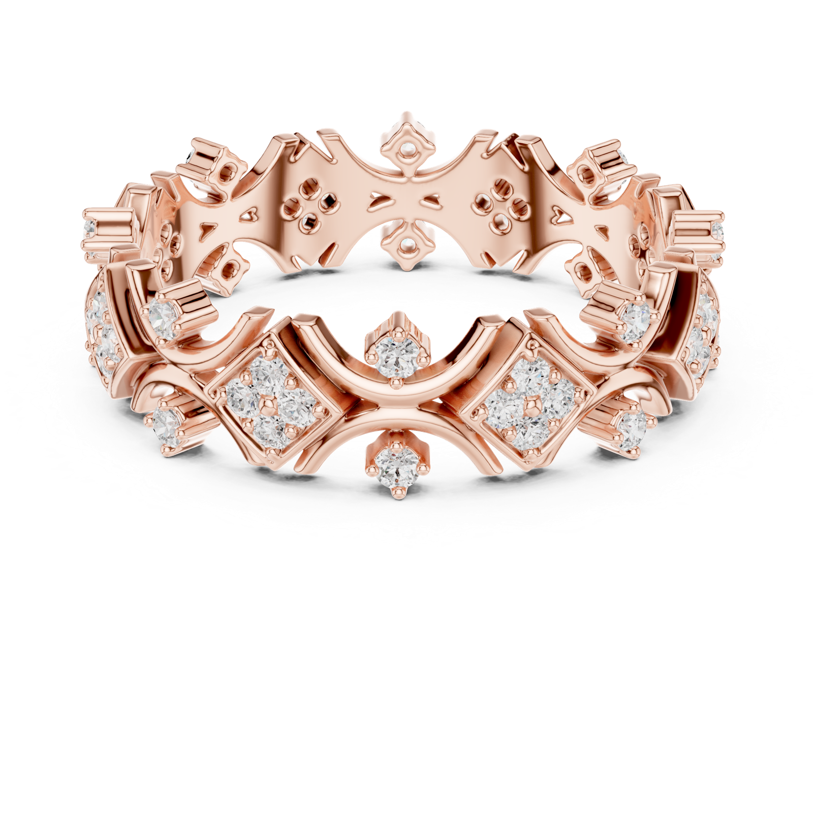 Gold Ring R38, Rose Gold, view 4