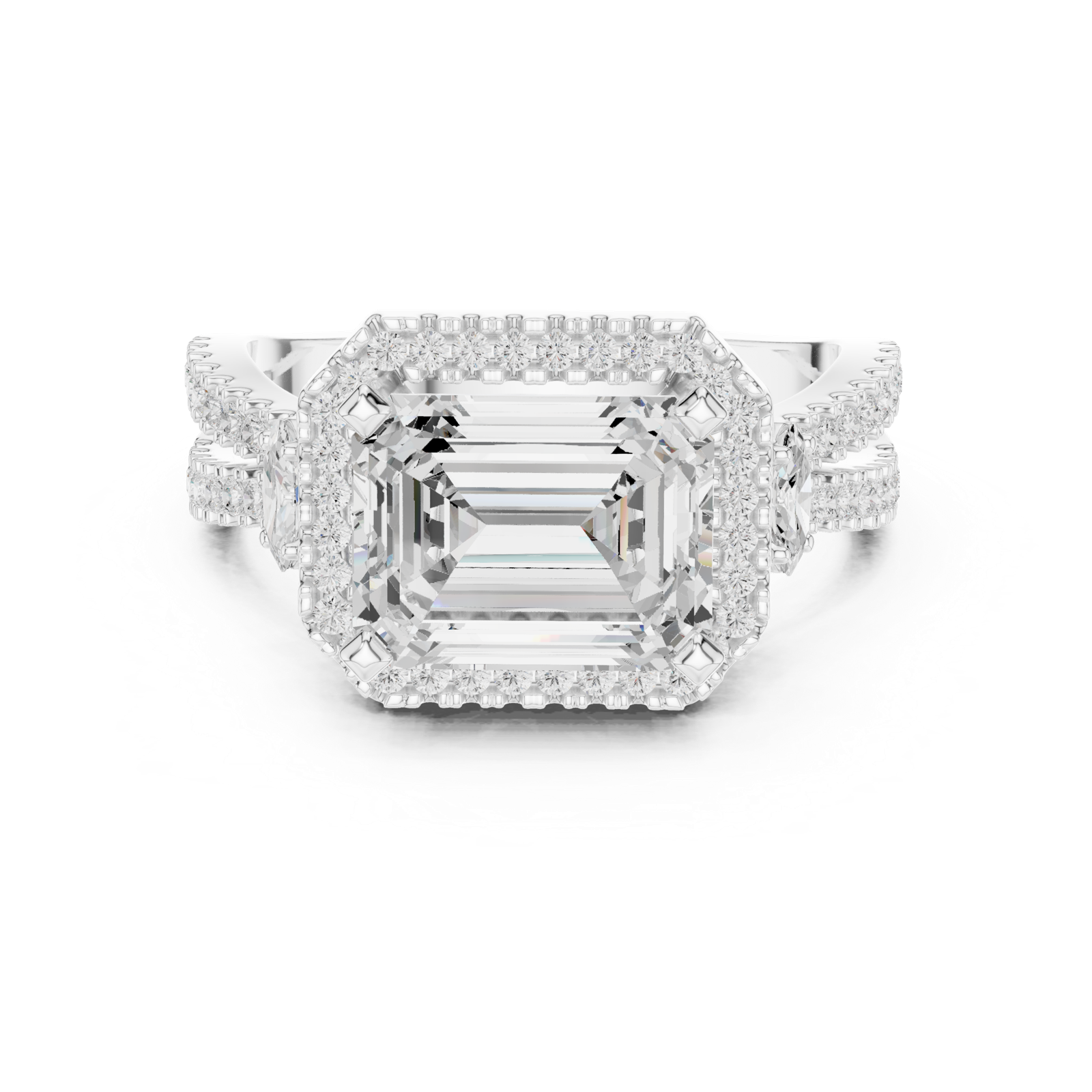 Gold Ring DDLR-339, White Gold, view 4