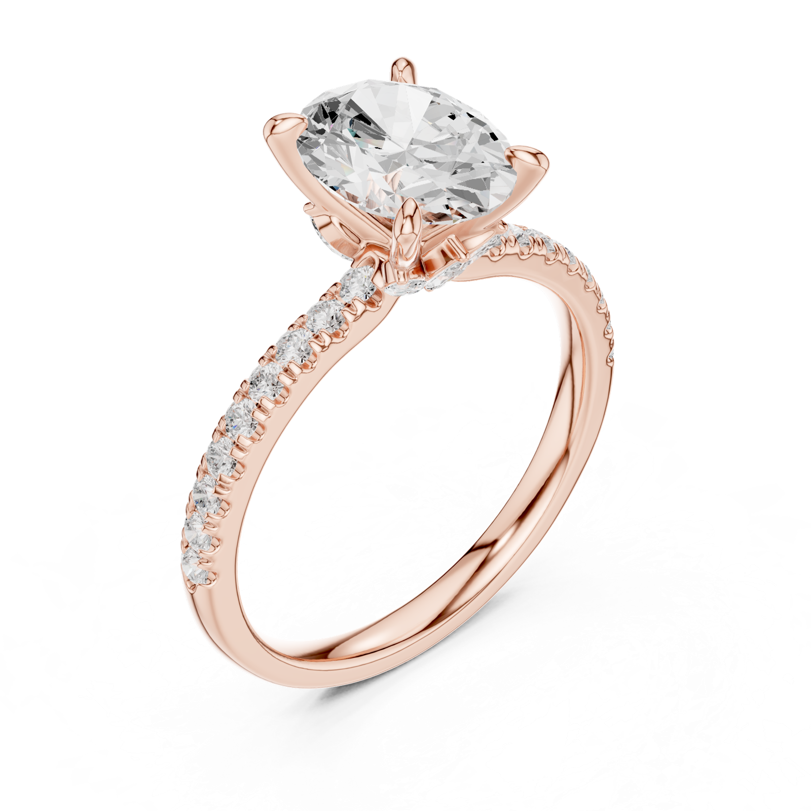 Gold Ring DDLR-1013, Rose Gold, view 2