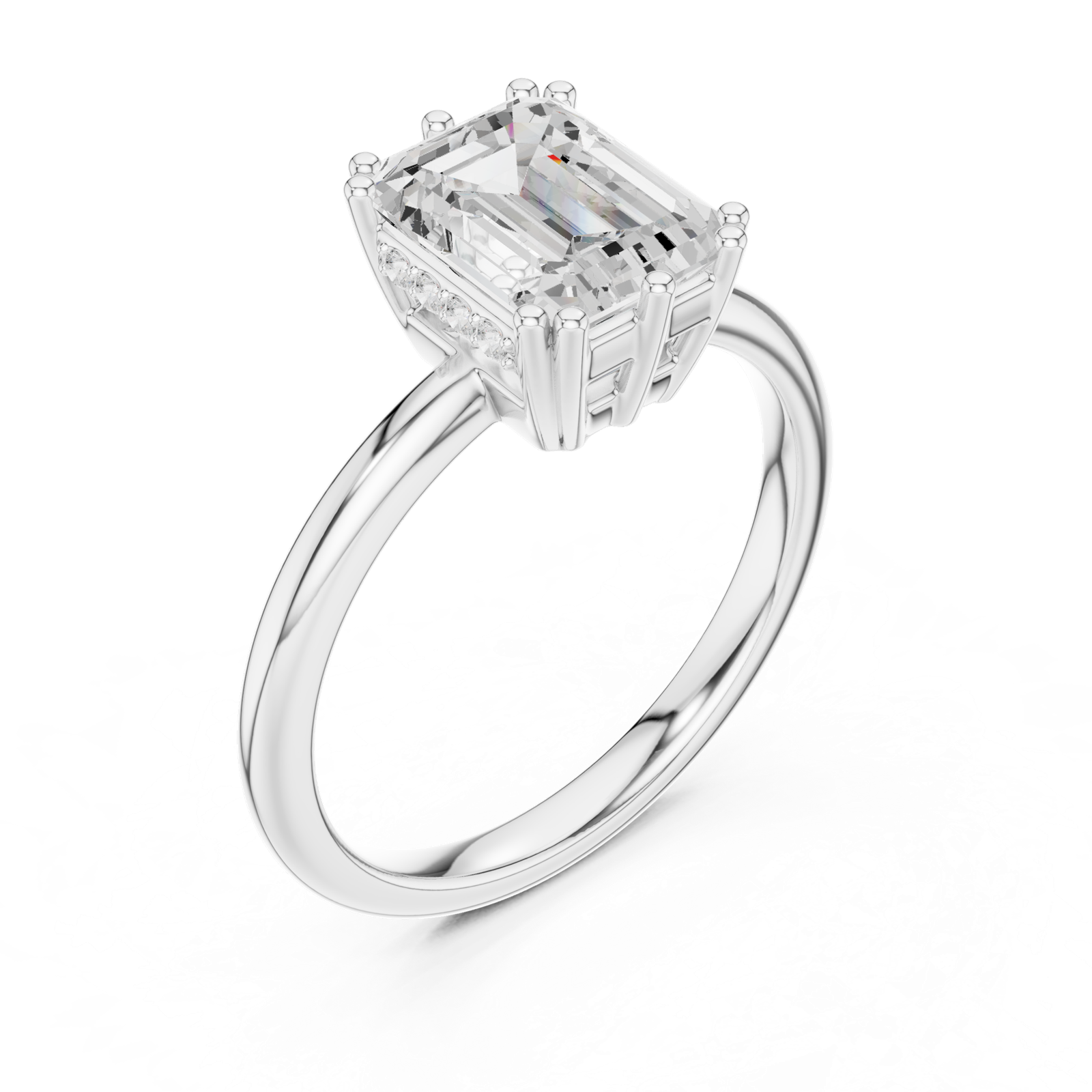 Gold Ring DDLR-925, White Gold, view 2