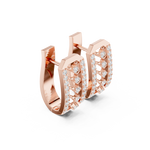 14K Solid Gold Lab Diamond Cluster Earrings, Rose Gold, view 1