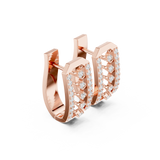 14K Solid Gold Lab Diamond Cluster Earrings, Rose Gold, view 1