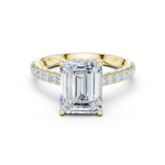 Gold Ring DDLR-258, Emerald center stone, Yellow Gold