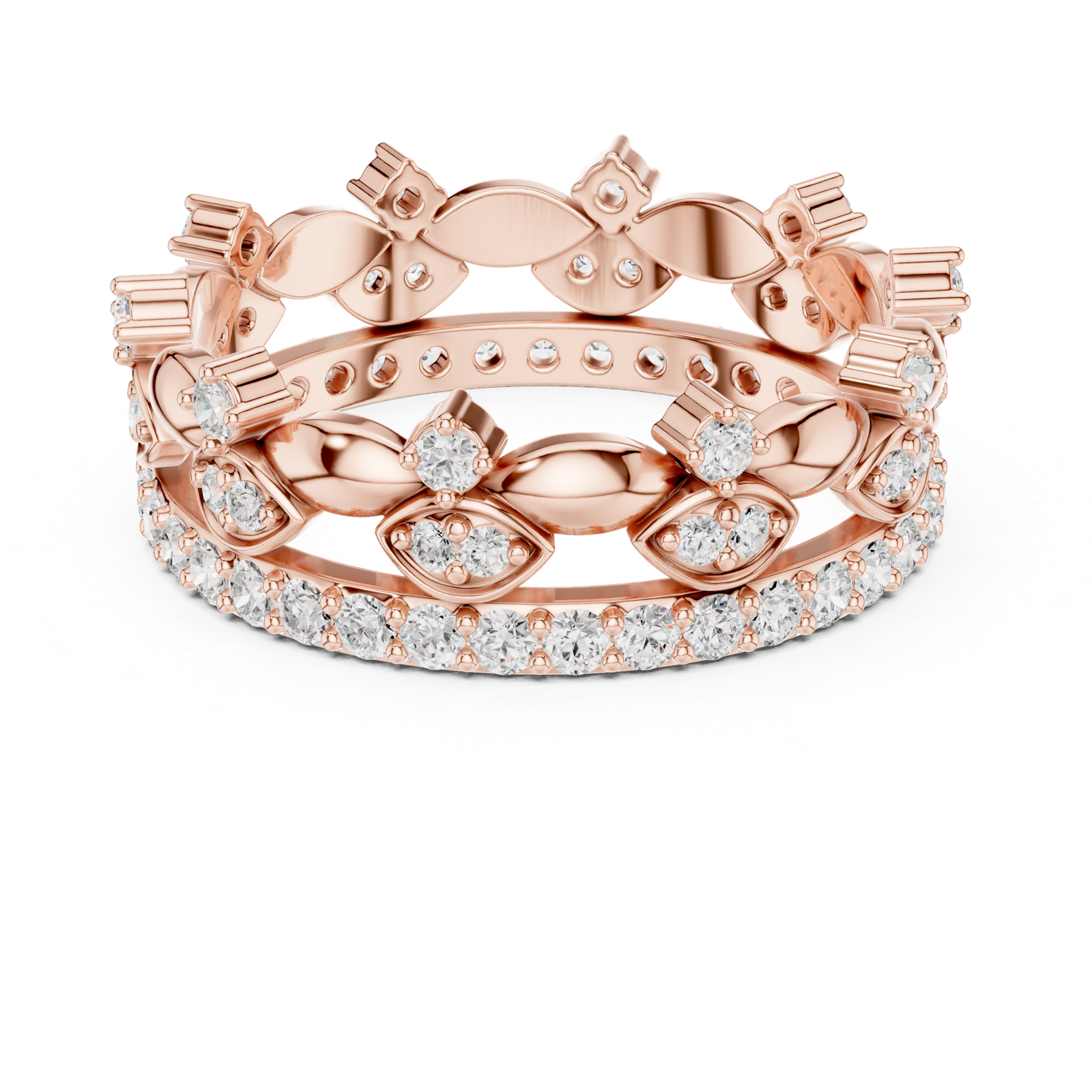 Gold Ring R31, Rose Gold, view 4