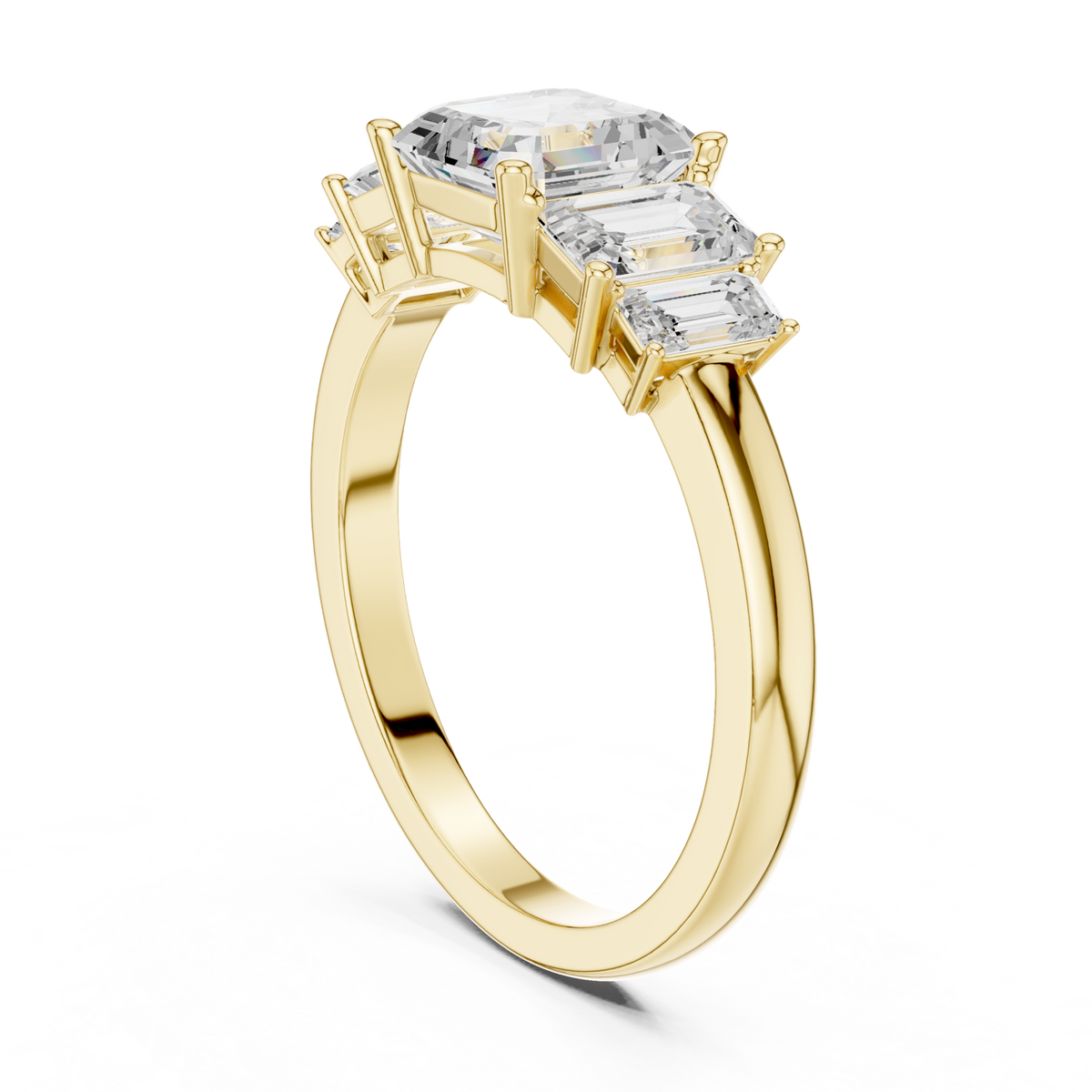14K Solid Gold Lab Diamond Cluster Ring, Yellow Gold, view 1