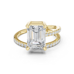 Gold Jewelry, Emerald center stone, Yellow Gold
