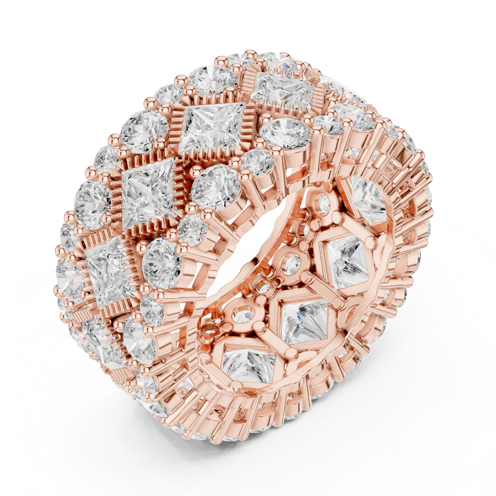 Gold Ring DDLR-370, Rose Gold, view 2