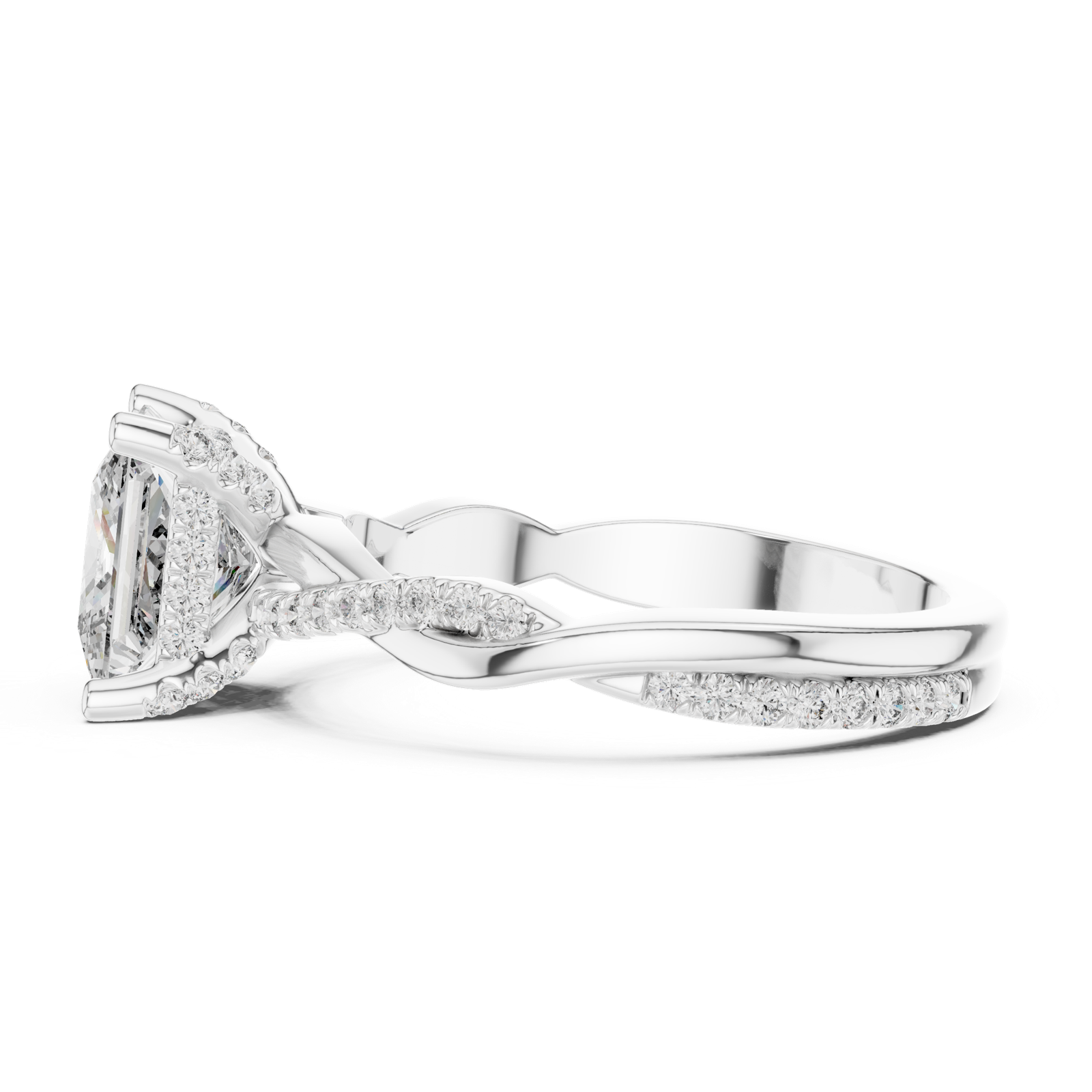Gold Ring DDLR-160, White Gold, view 3