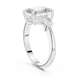 Gold Jewelry, Emerald center stone, White Gold, view 1