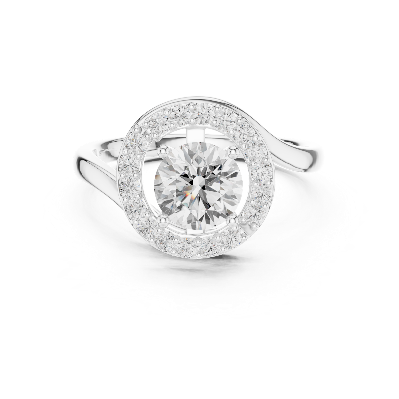 Gold Ring DDLR-814, White Gold, view 4