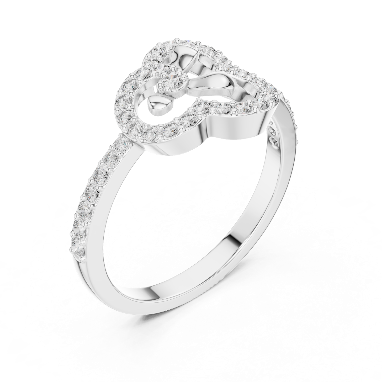 Gold Ring LR-01 (69), White Gold, view 2