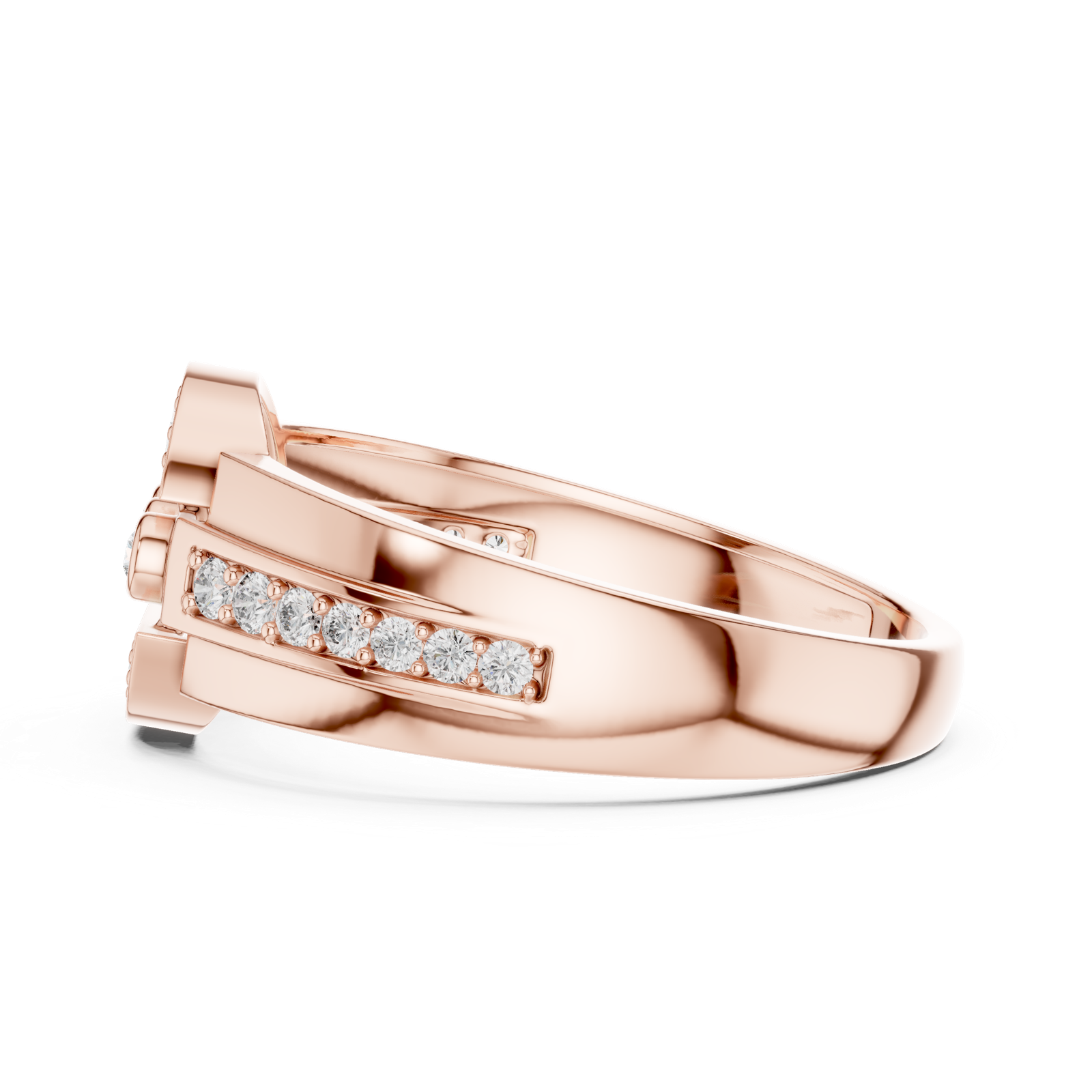 Gold Ring LR-01 (45), Rose Gold, view 3