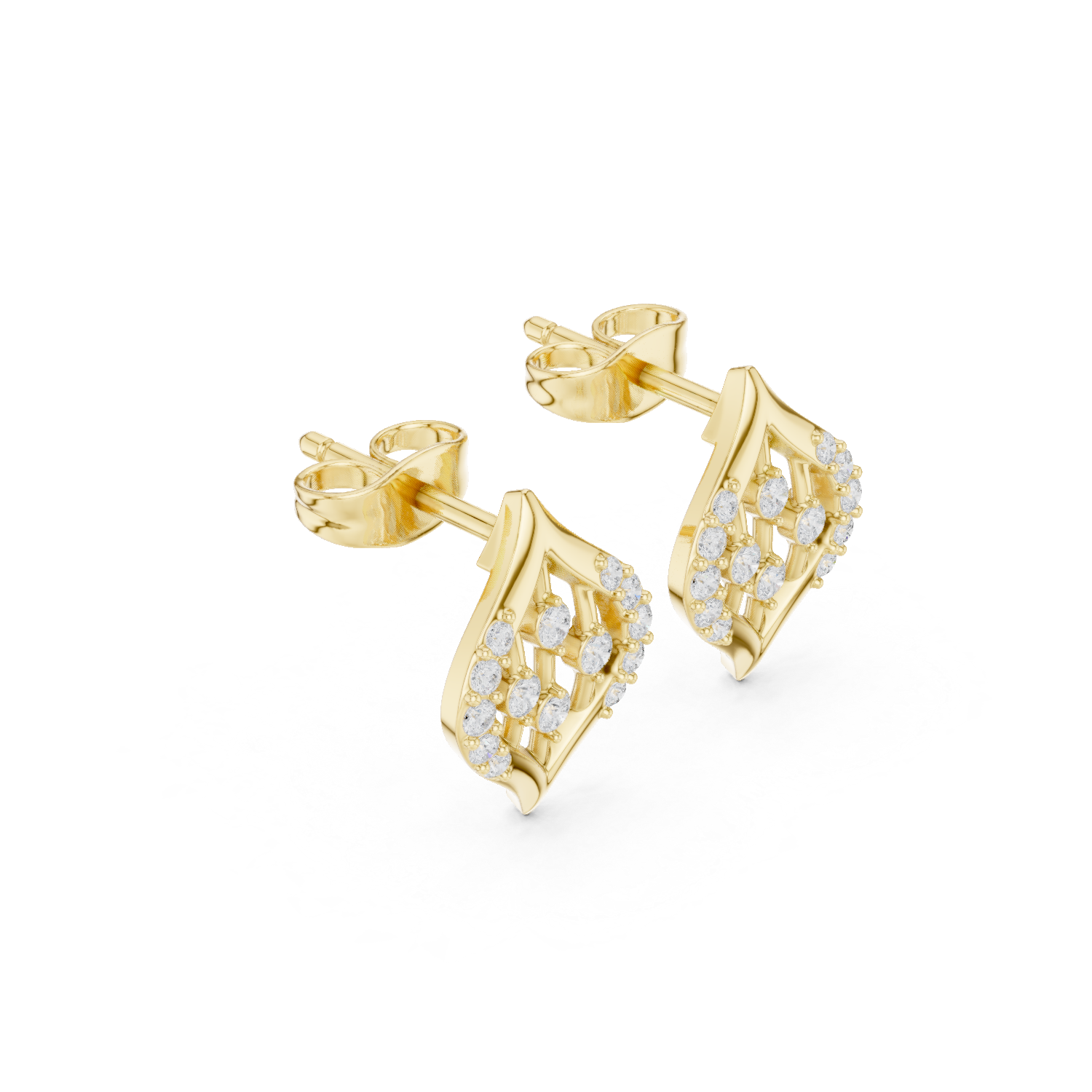 Gold Earrings SBER(49), Yellow Gold, view 1