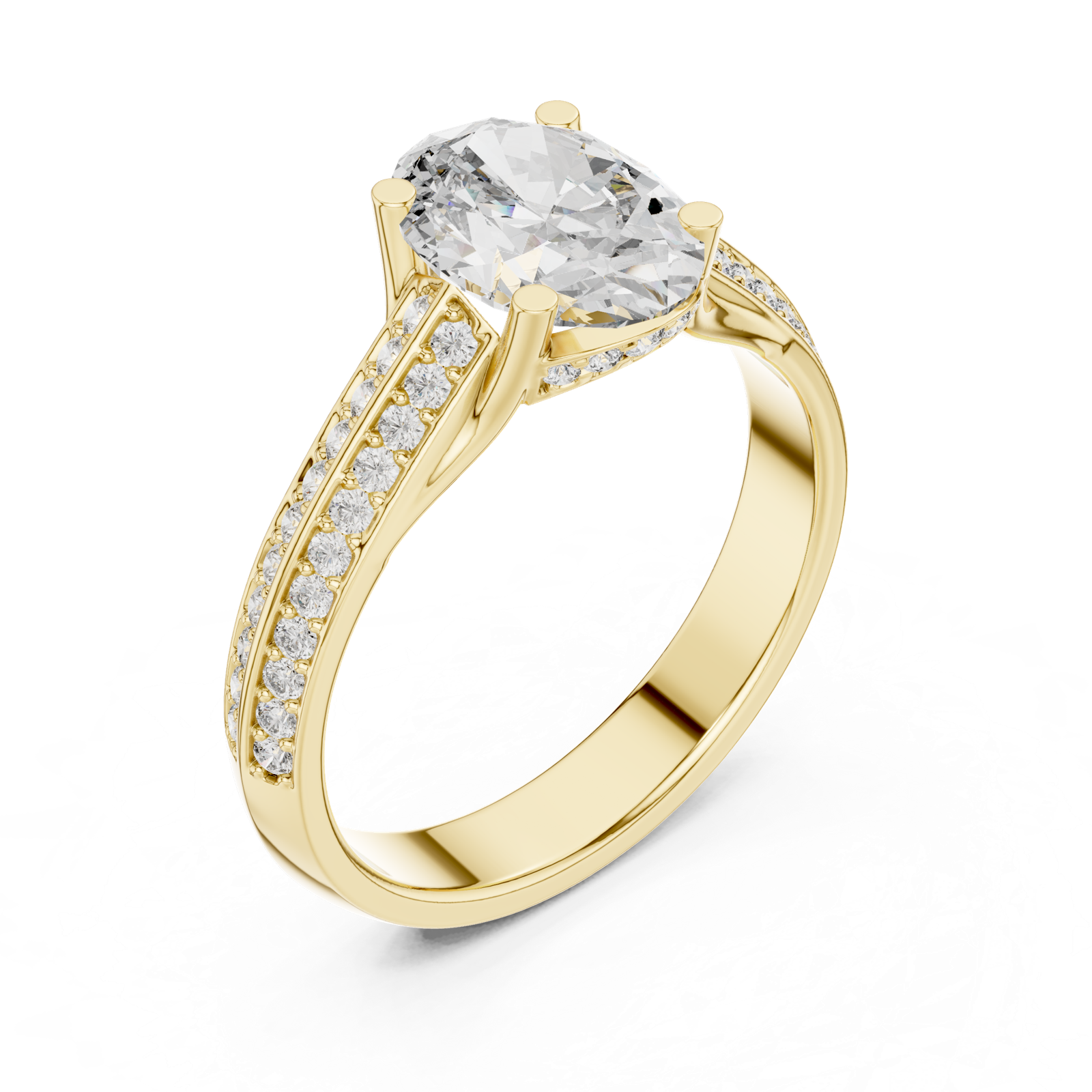 Gold Ring DDLR-192, Yellow Gold, view 2