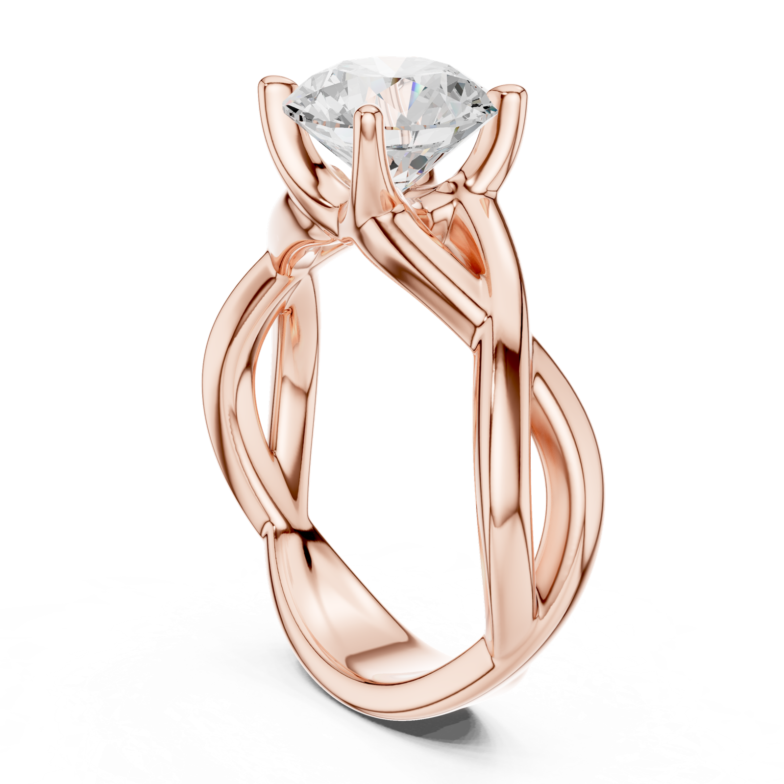 Gold Ring DDLR-872, Rose Gold, view 1