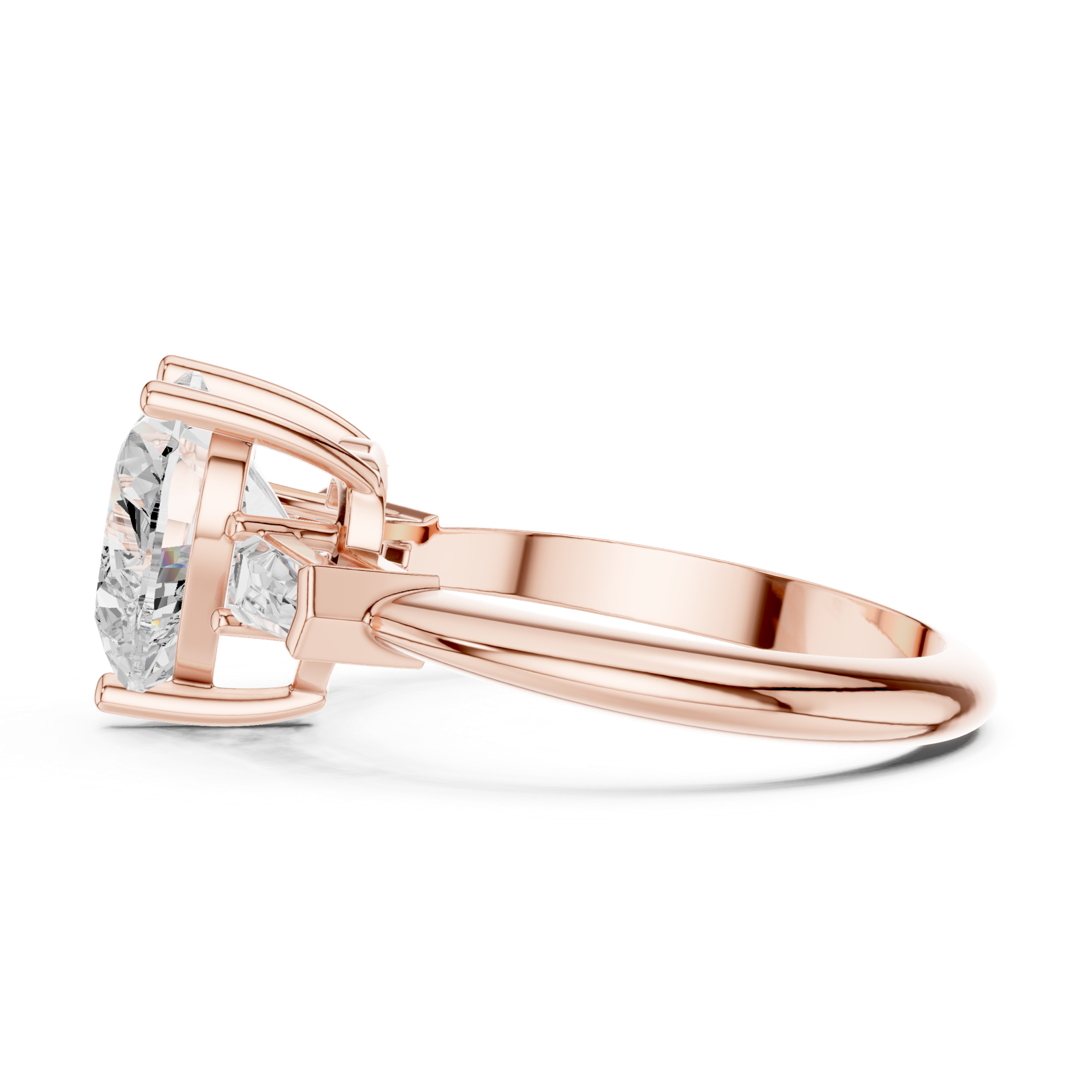 Gold Jewelry L35-67, Heart center stone, Rose Gold, view 3