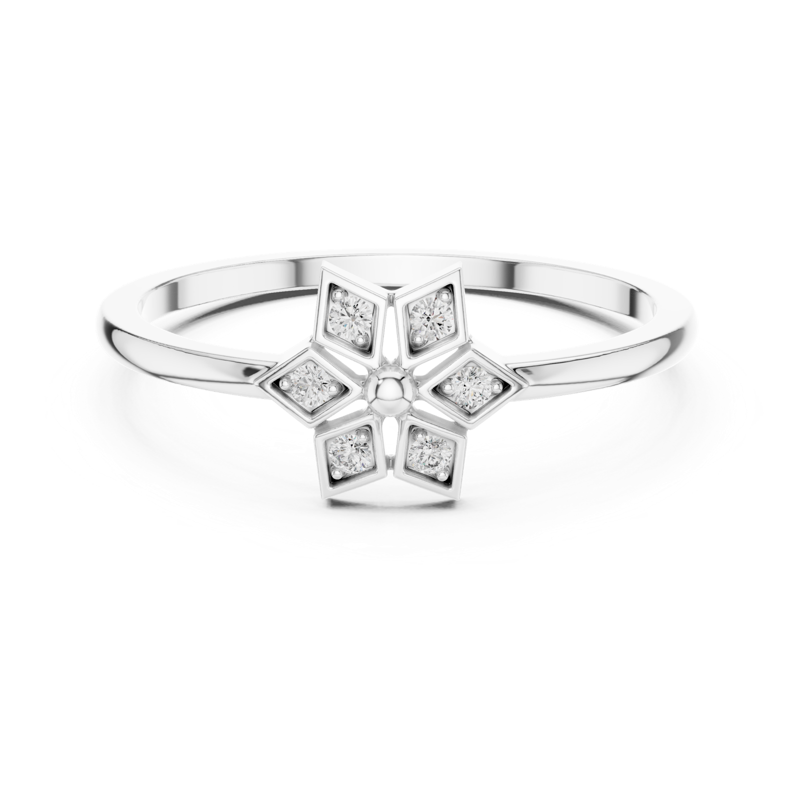 Gold Ring DR-6258, White Gold, view 4