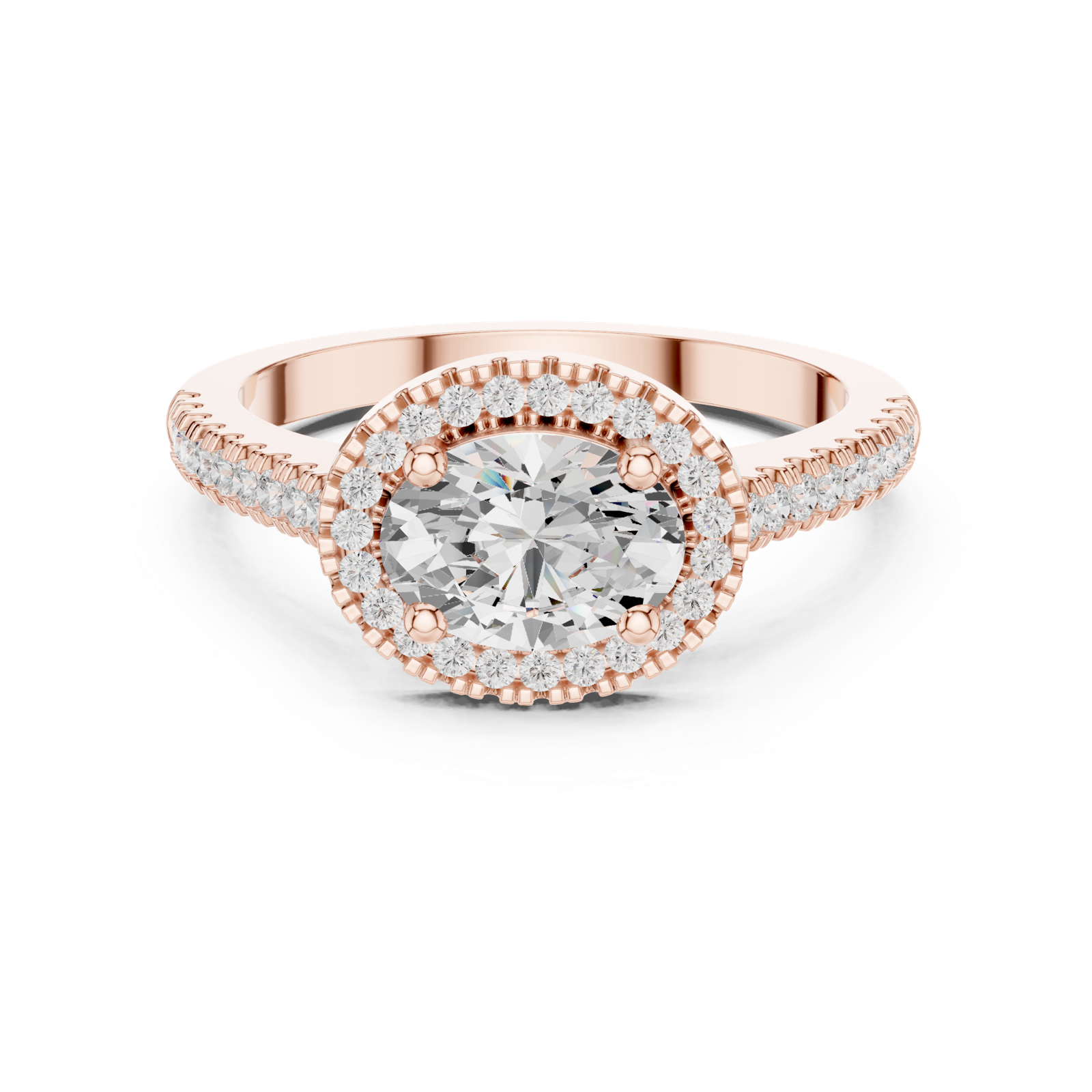 Gold Ring DDLR-347, Rose Gold, view 4