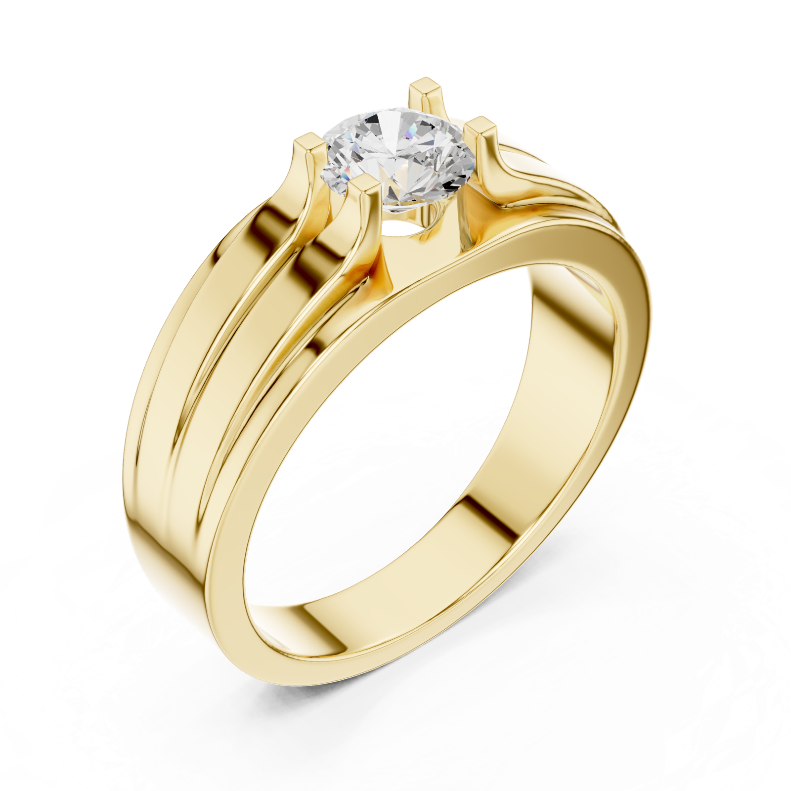 Gold Men's Ring GGR-0031, Yellow Gold, view 2