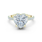 Gold Ring DDLR-172, Heart center stone, Yellow Gold