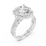 Gold Ring DDLR-442, Round center stone, White Gold, view 2