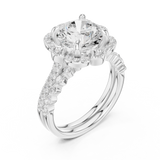 Gold Ring DDLR-442, Round center stone, White Gold, view 2