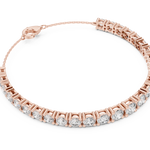 14K Solid Gold Lab Diamond Bracelet, Rose Gold, view 2