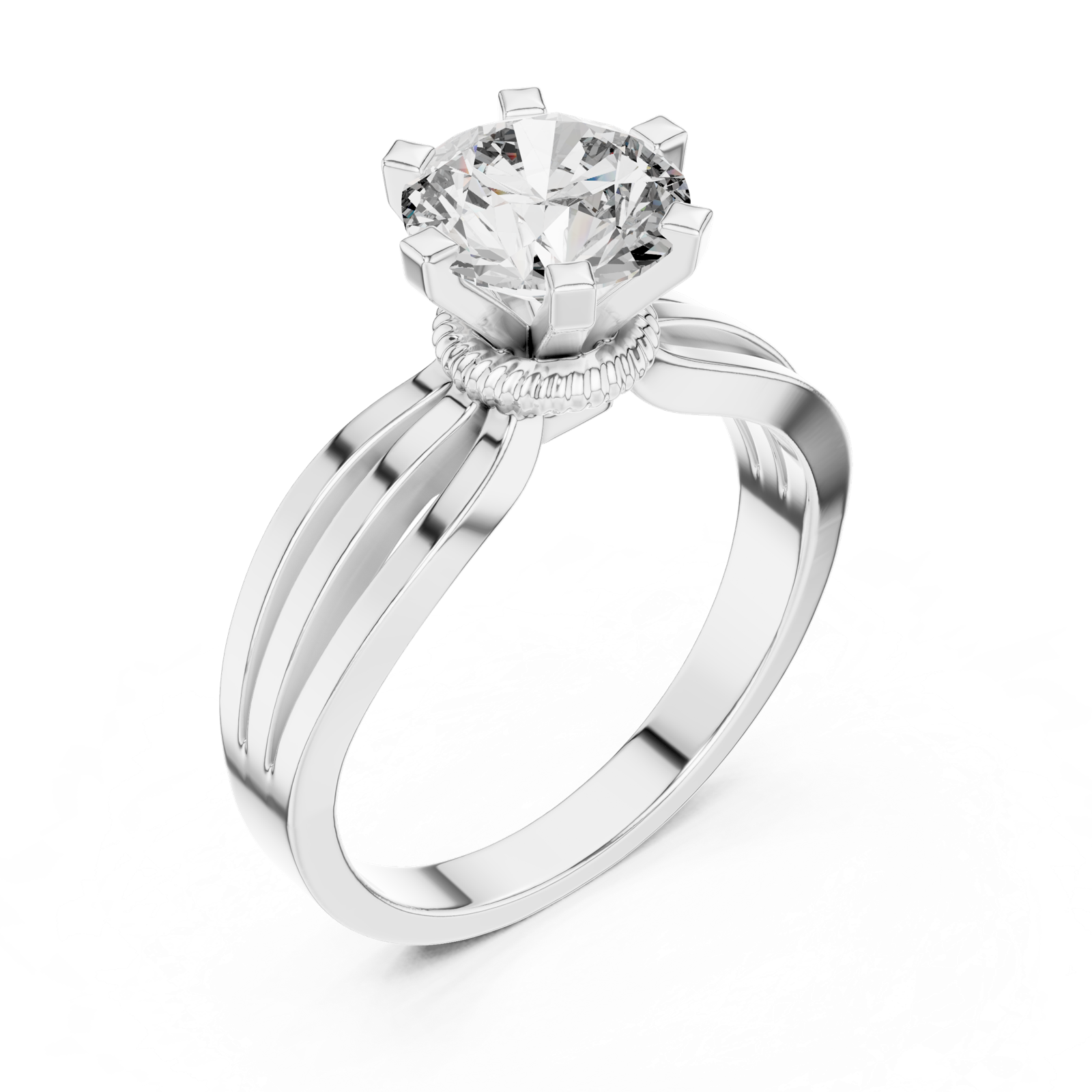 Gold Ring LR-0036, White Gold, view 2