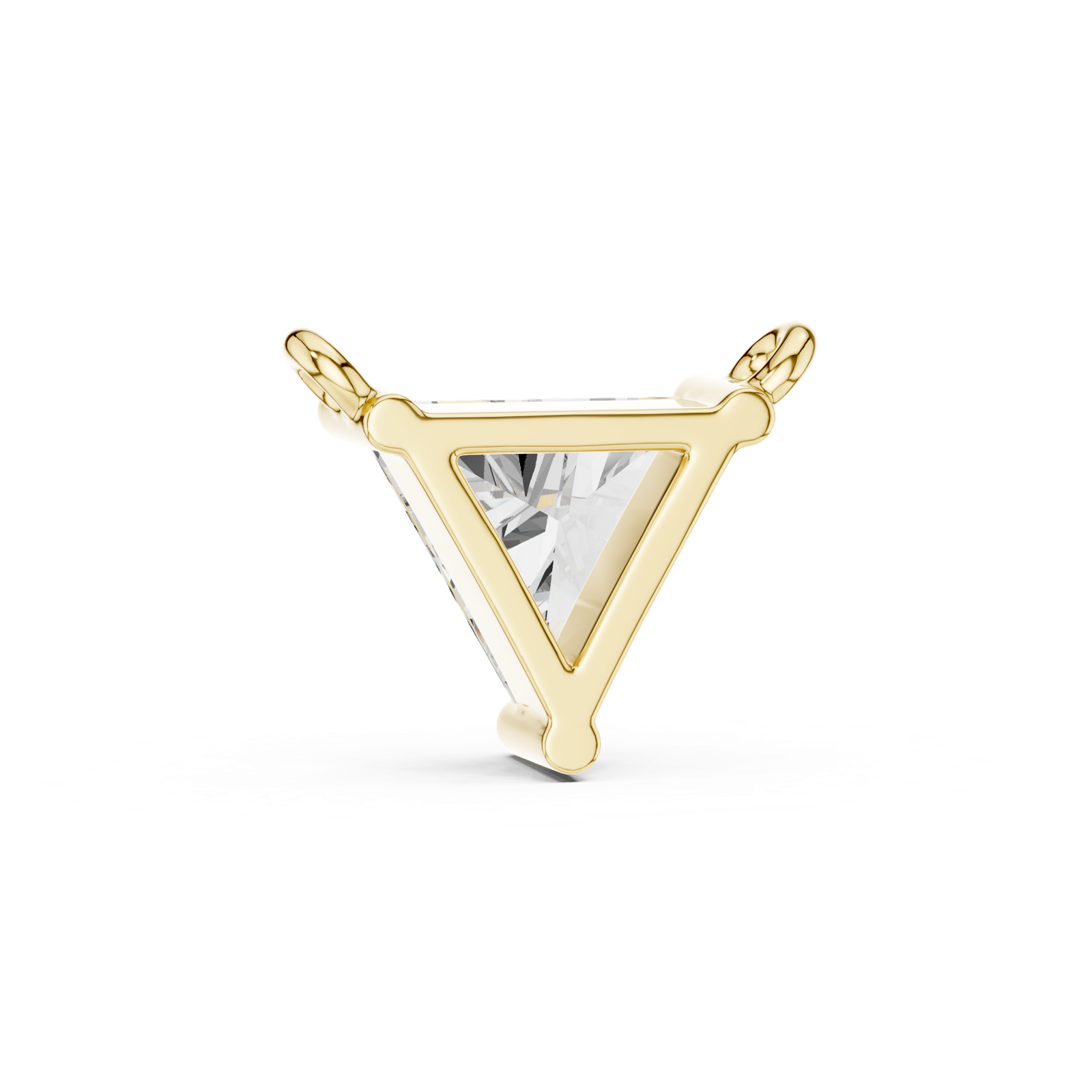 14K Solid Gold Lab Diamond Solitaire Pendant Necklace, Yellow Gold