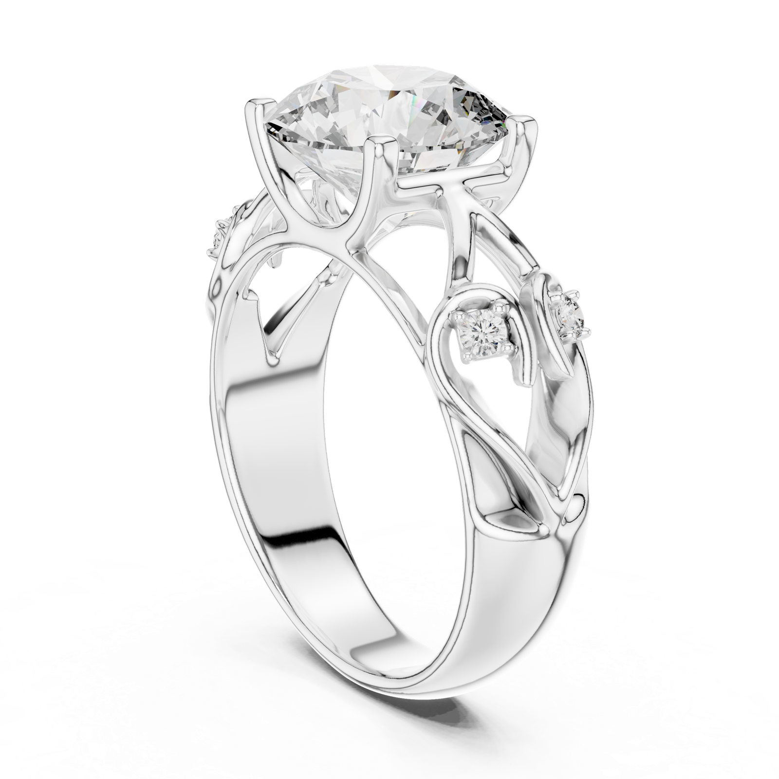 Gold Ring LR-0090, White Gold, view 1