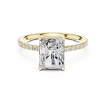 Gold Jewelry L36-16, Radiant center stone, Yellow Gold, view 4