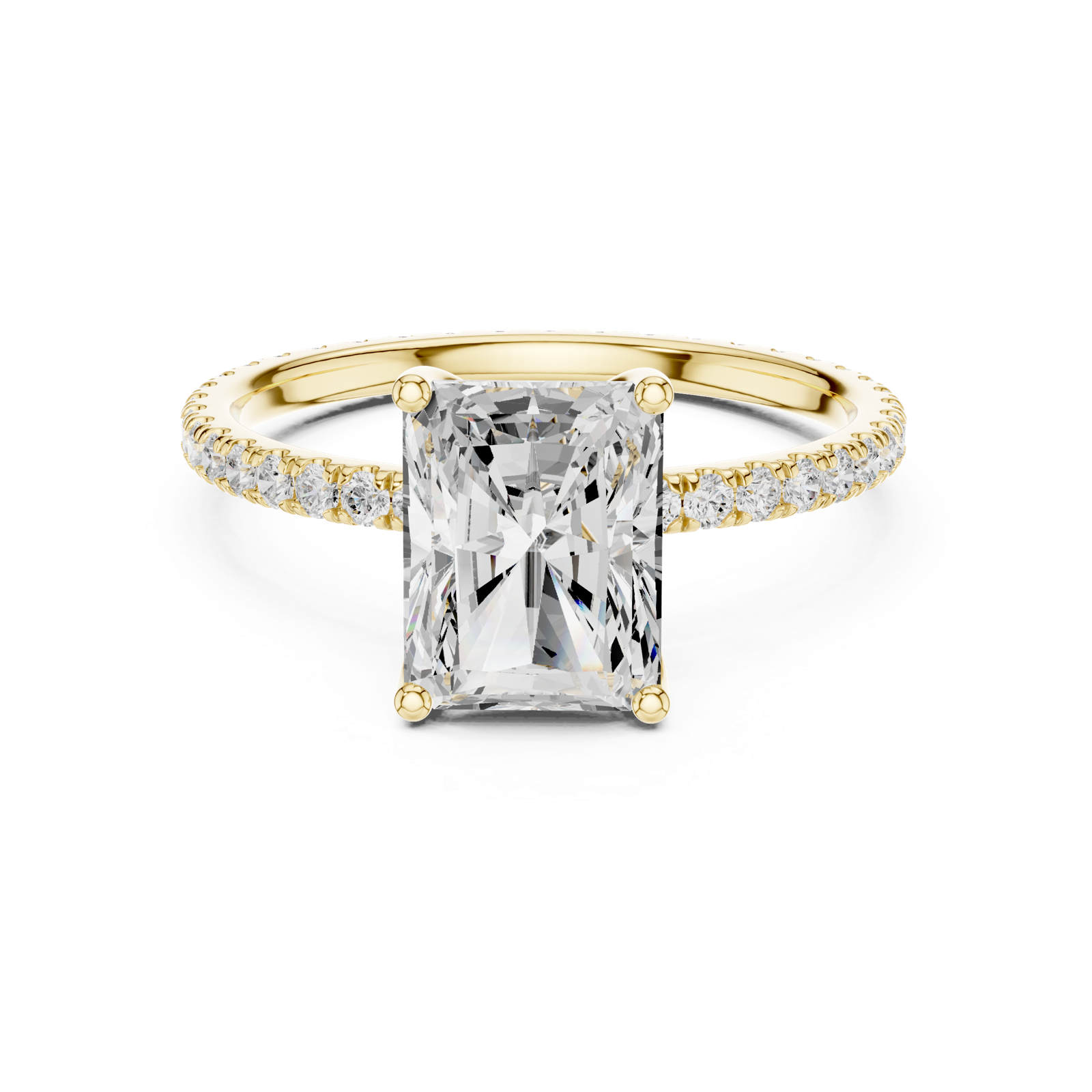 Gold Jewelry L36-16, Radiant center stone, Yellow Gold, view 4