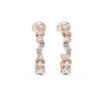14K Solid Gold Lab Diamond Huggie Earrings, Rose Gold