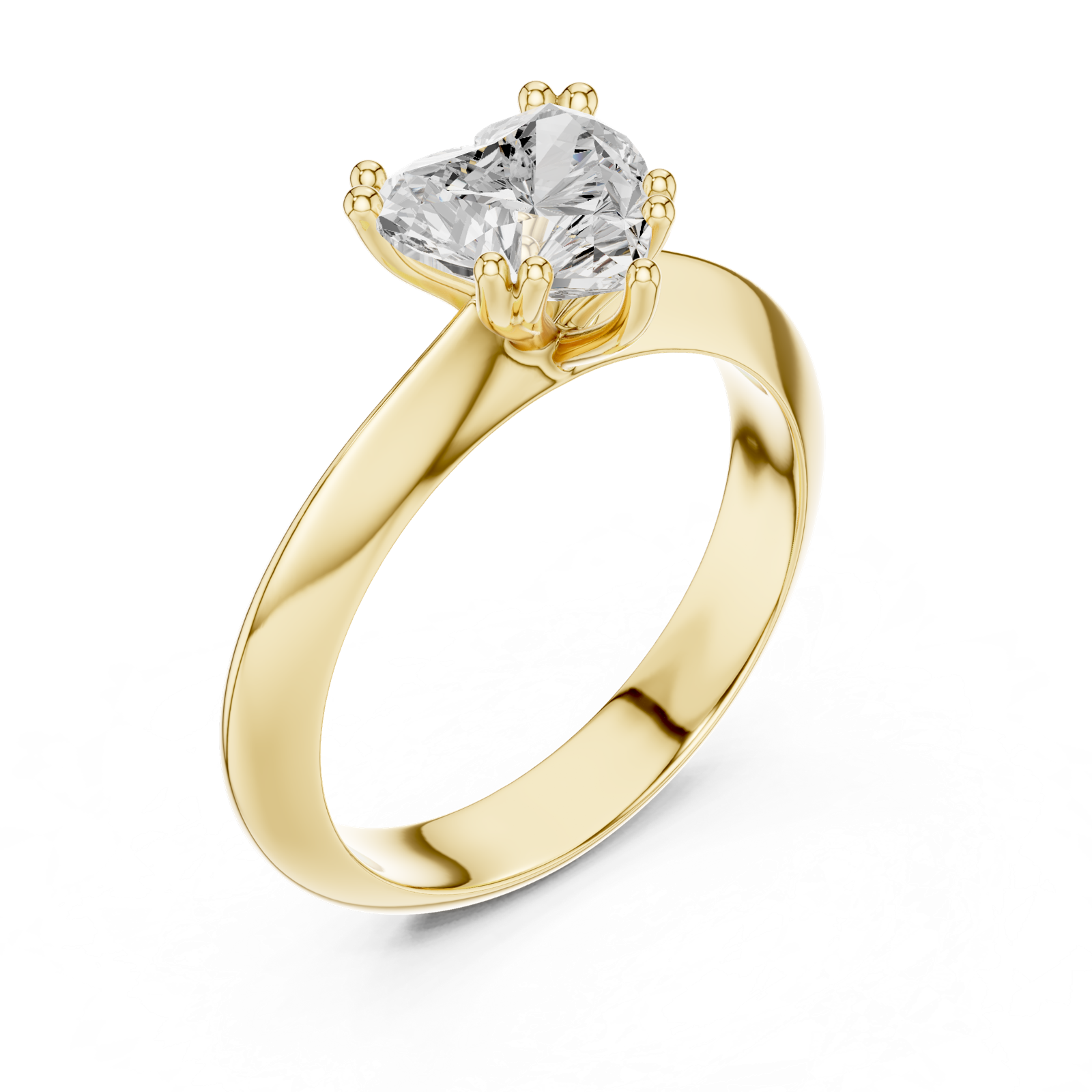 Gold Jewelry L36-8, Heart center stone, Yellow Gold, view 2