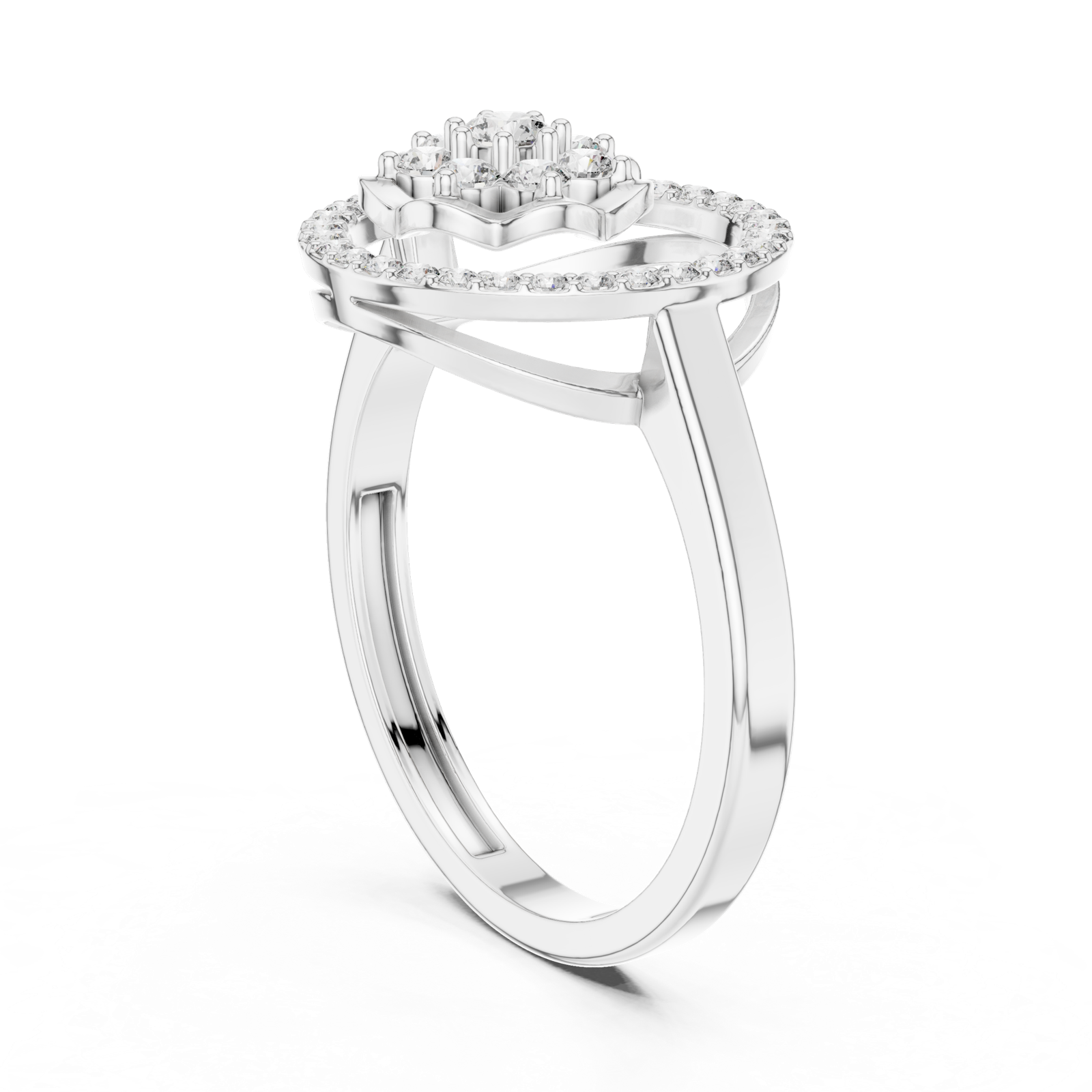 Gold Ring ALR-154, White Gold