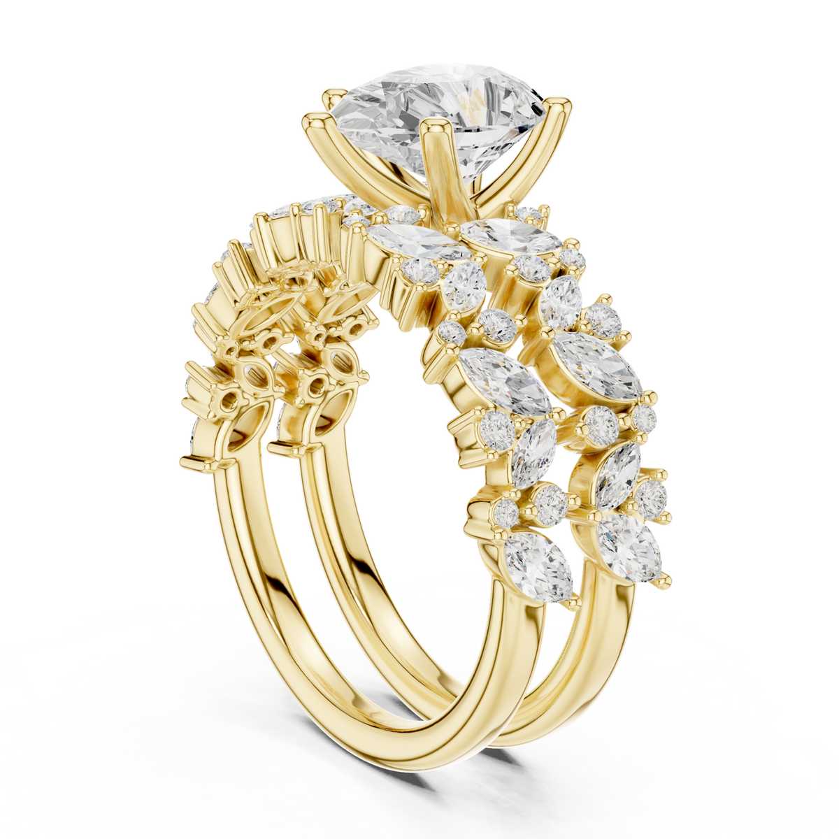 14K Solid Gold Lab Diamond Solitaire Ring, Yellow Gold, view 1