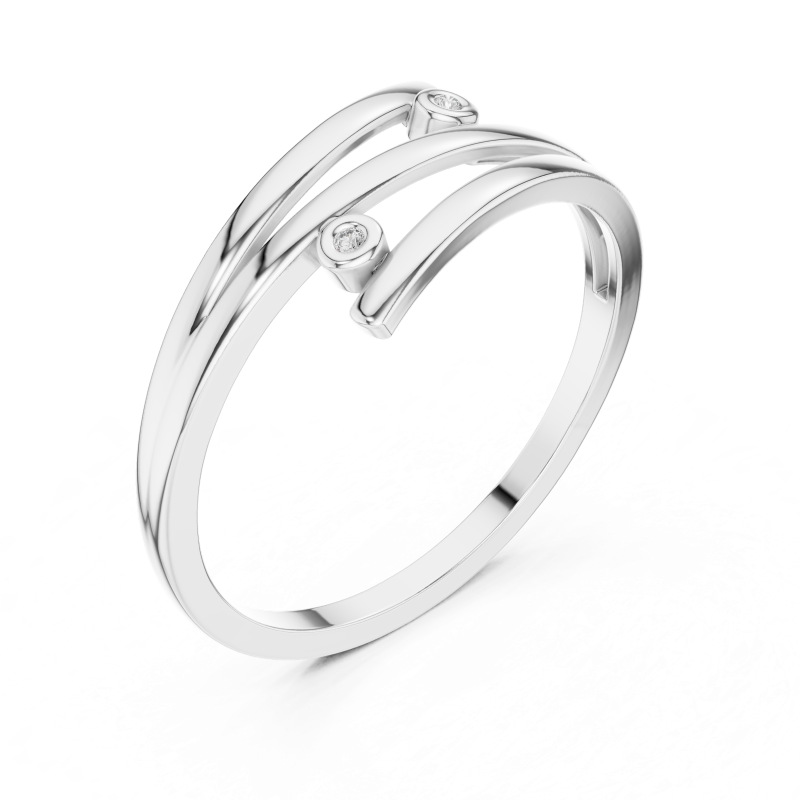 Gold Ring DR-5586, White Gold, view 2