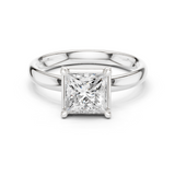Gold Jewelry L36-10, Princess center stone, White Gold