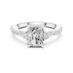 Gold Ring DDLR-037, Radiant center stone, White Gold, view 4