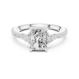 Gold Ring DDLR-037, Radiant center stone, White Gold, view 4