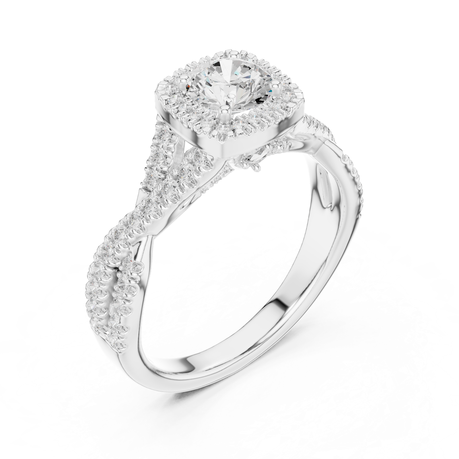 Gold Ring LR-0247, White Gold, view 2