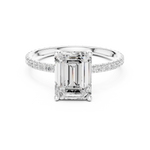 Gold Jewelry L36-16, Emerald center stone, White Gold, view 4