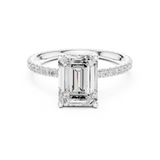 Gold Jewelry L36-16, Emerald center stone, White Gold, view 4