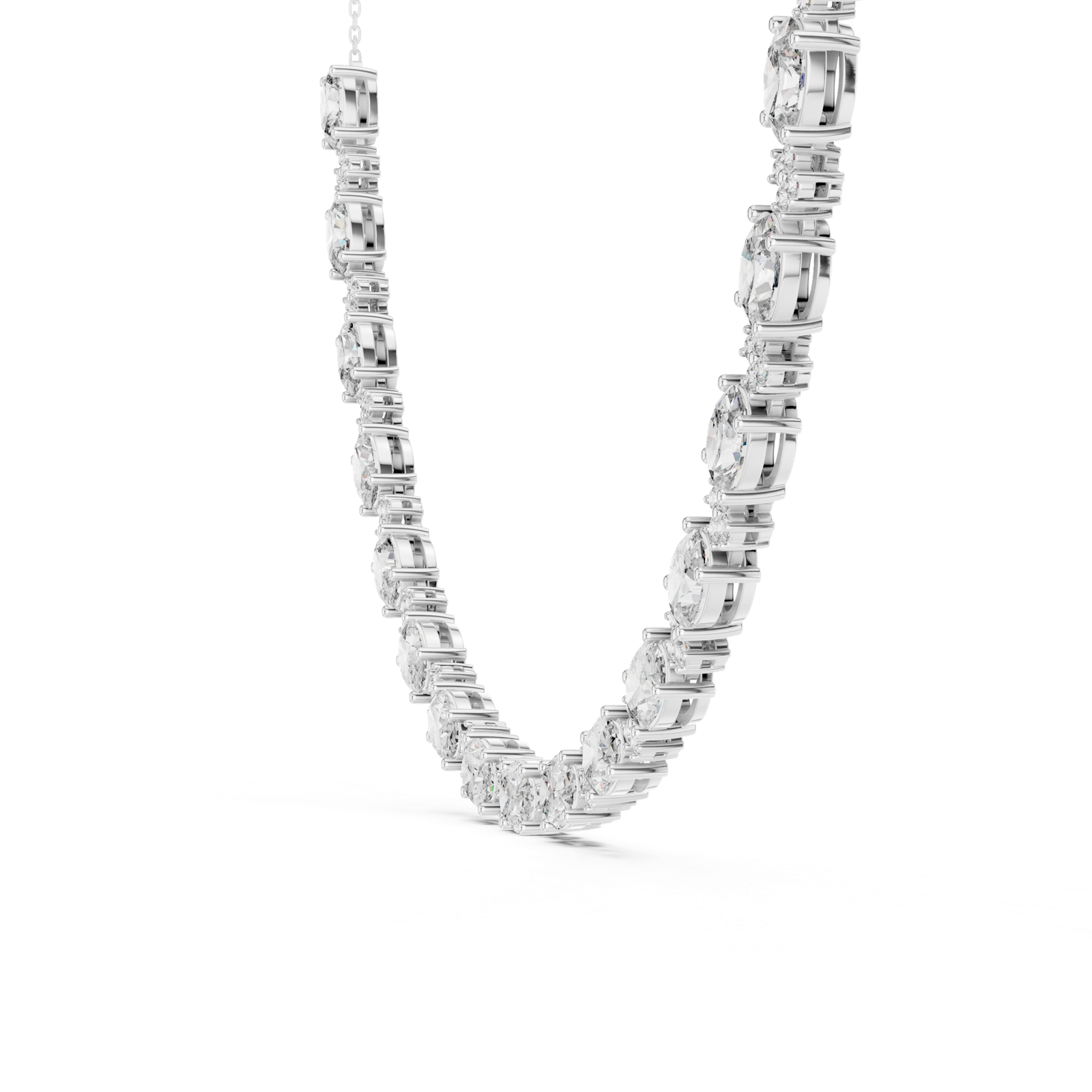 Gold Necklace GNK-0003, White Gold, view 3