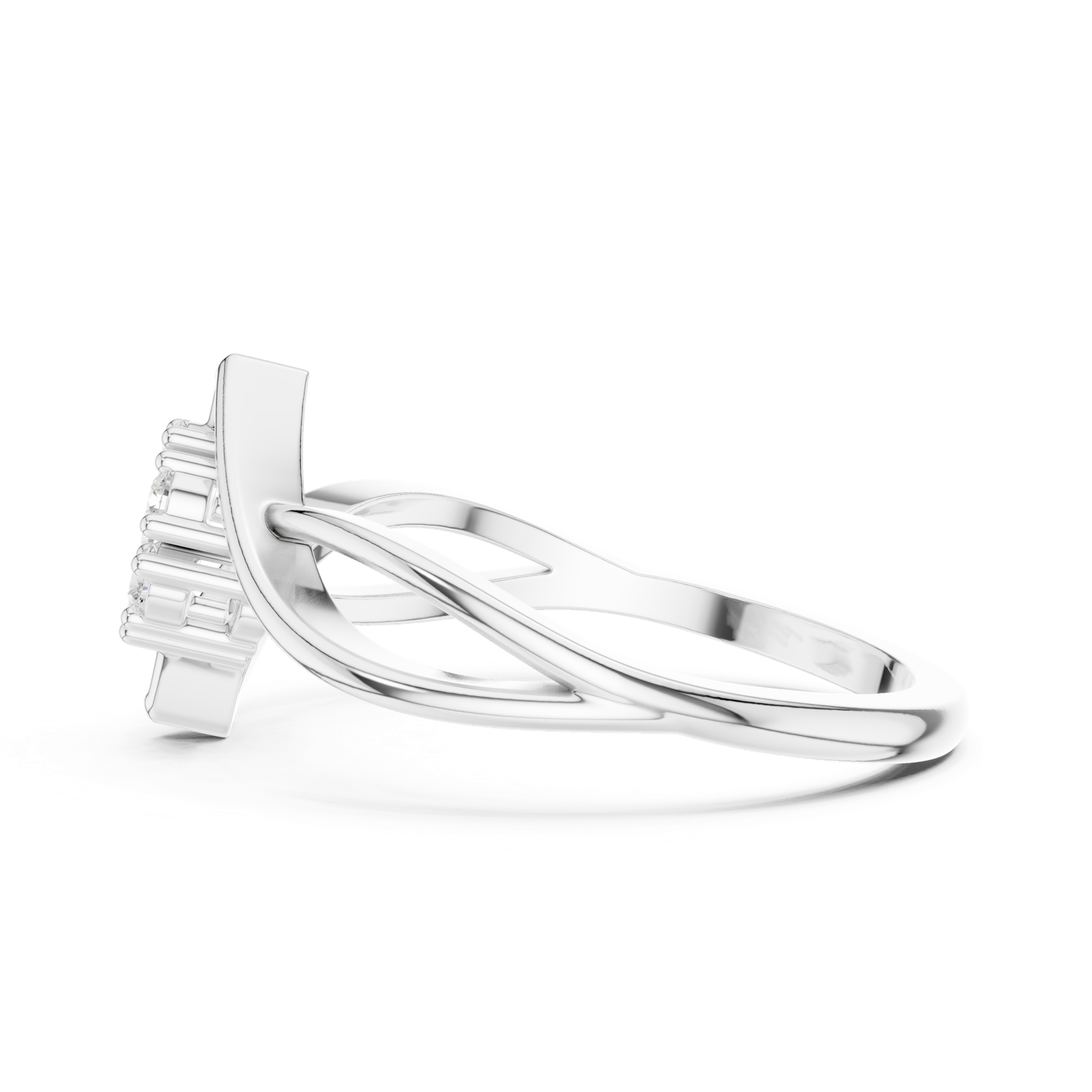 Gold Ring DDLR-826, White Gold, view 3