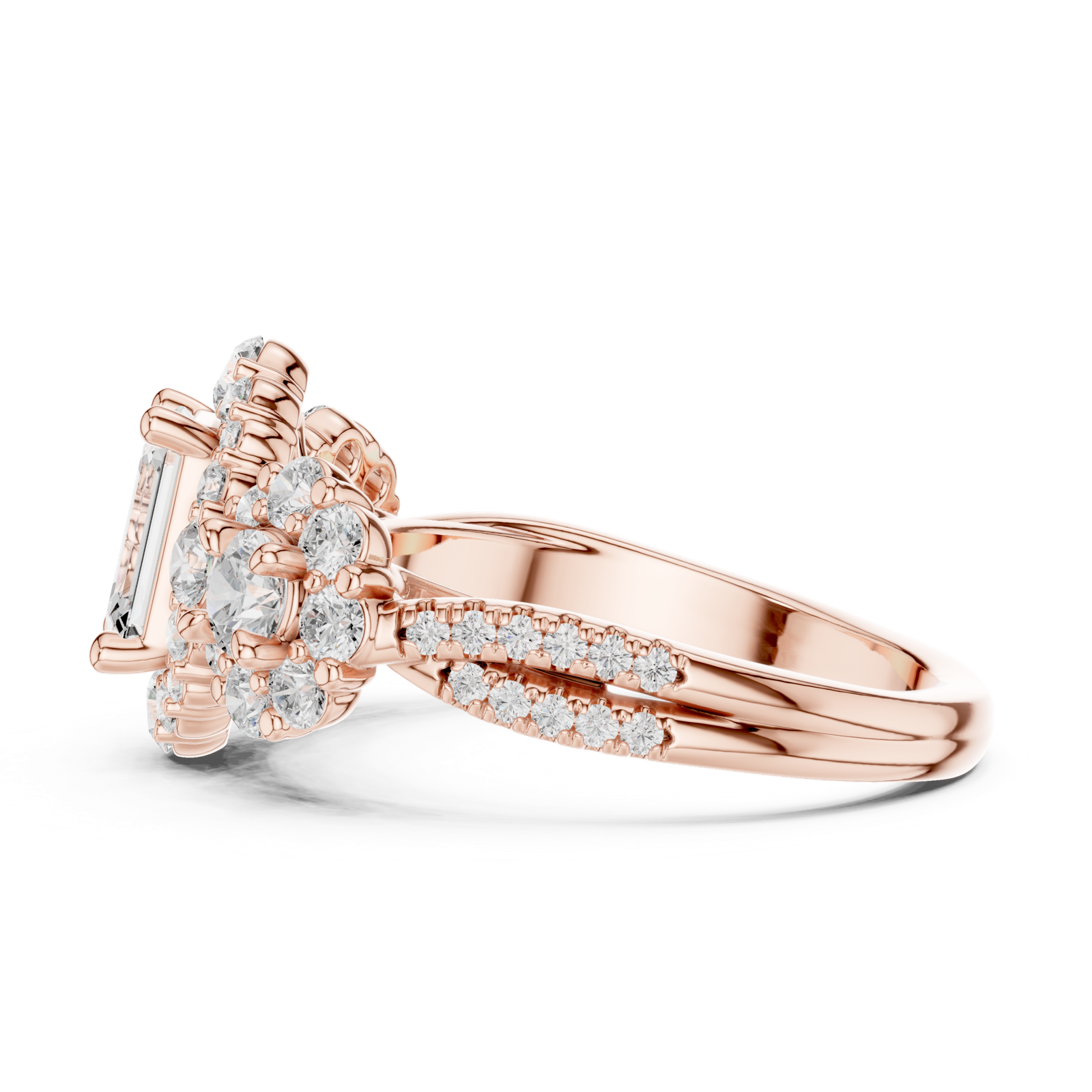 Gold Ring DDLR-279, Rose Gold, view 3