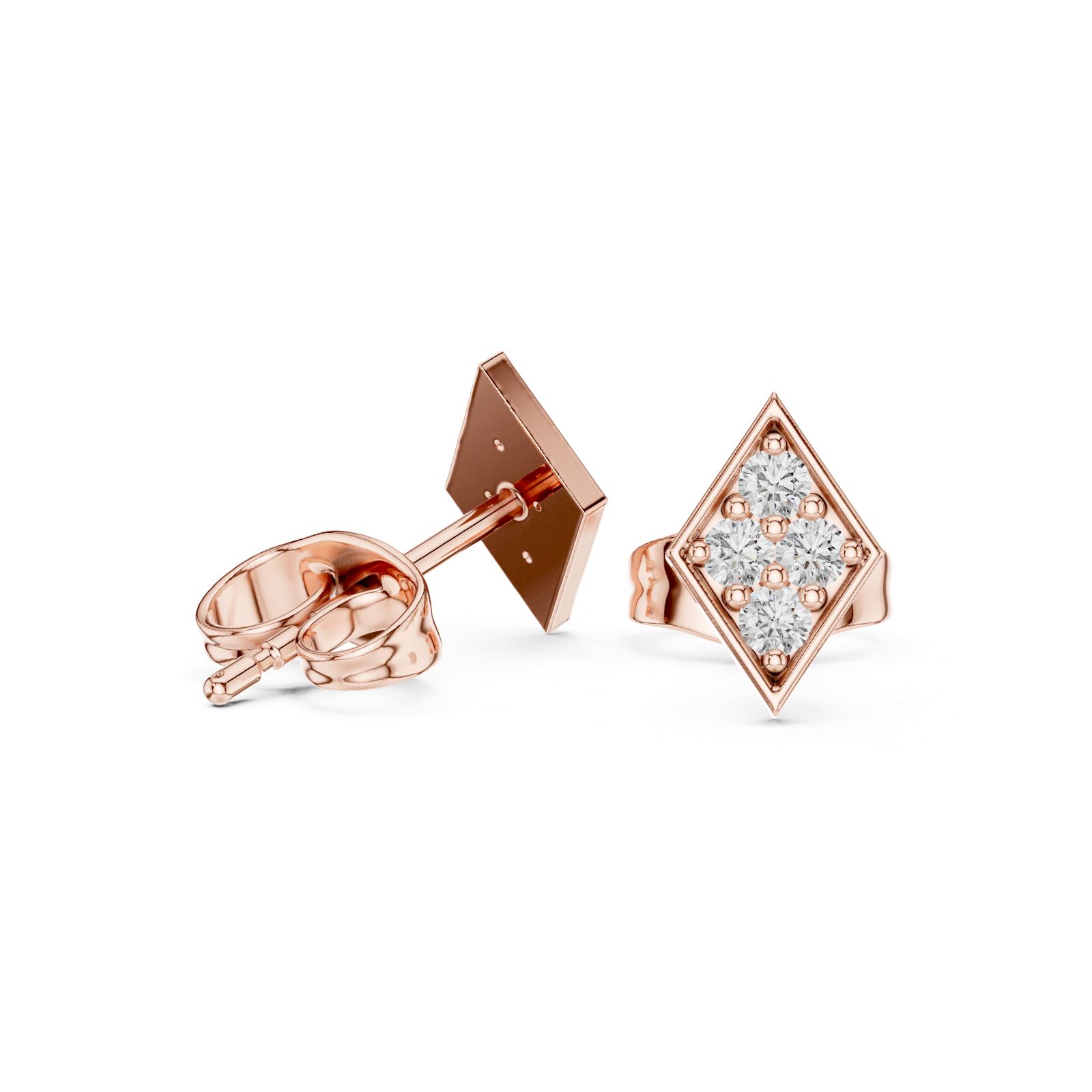 Gold Earrings 9-10080E, Rose Gold, view 1