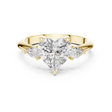 Gold Jewelry L35-66, Heart center stone, Yellow Gold, view 4